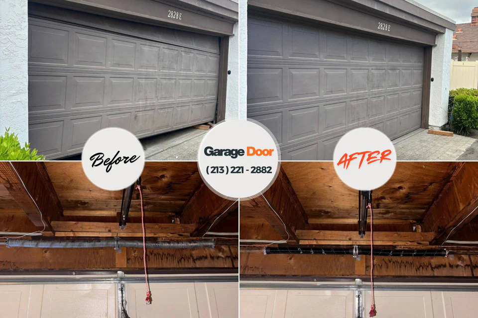 Before and after: garage door repair Cambridge Springs, PA